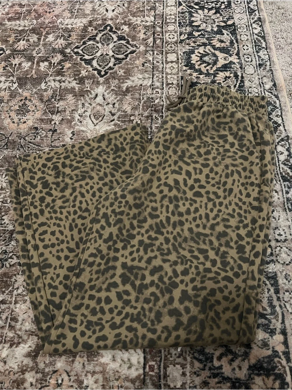 SHEIN Leopard Print Wide Leg Pants - Tan - Picture 4 of 5